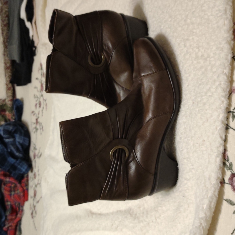 Clarks Women's Dark Brown Heeled Boots
